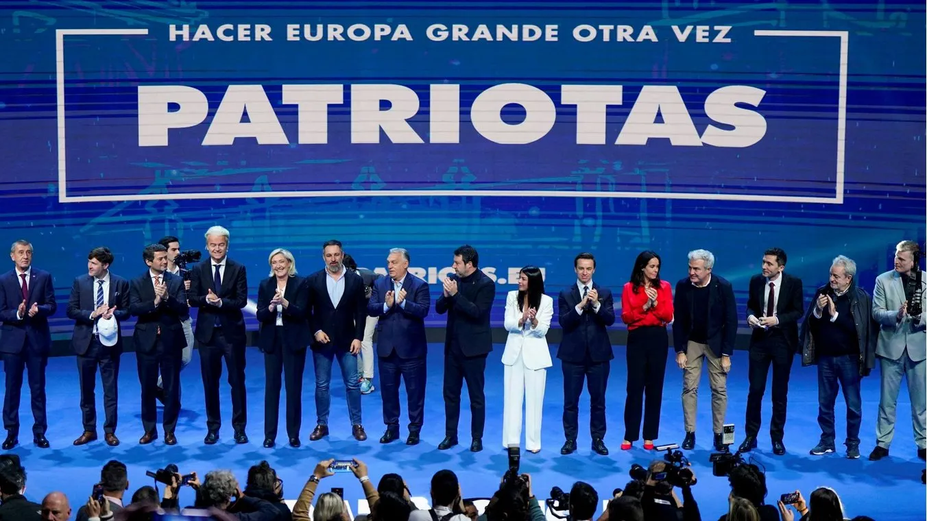 Europe’s far-right political leaders praised US president Donald Trump and said they wanted to “Make Europe Great Again” when they met in Madrid in February 2025 (Source: Patriots for Europe)