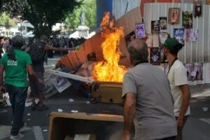 Intervention des forces de l’ordre lors des heurts